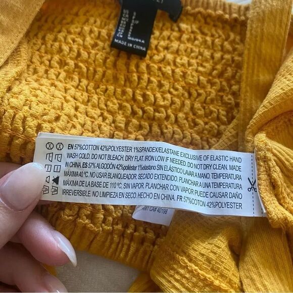 Forever 21 Yellow Tie Crop Top - Picture 5 of 8